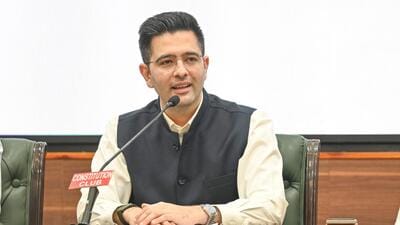 AAP Rajya Sabha member Raghav Chadha addresses a p 1777232972129