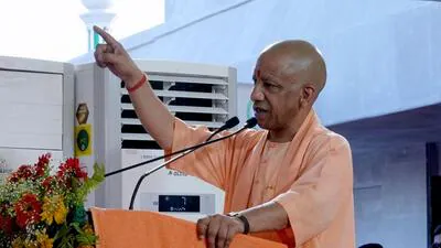 Chief minister Yogi Adityanath at an event in Gora 1775417754879