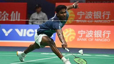 India s Ayush Shetty at the Badminton Asia Champio 1775991131100