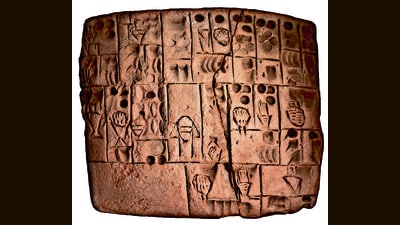 One of Kushim s clay tablets tracking cereals and 1777117553188
