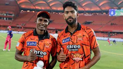 Sakib Hussain L and Praful Hinge of Sunrisers Hy 1776183573222