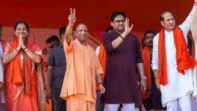UP chief minister Yogi Adityanath during an electi 1777133698373