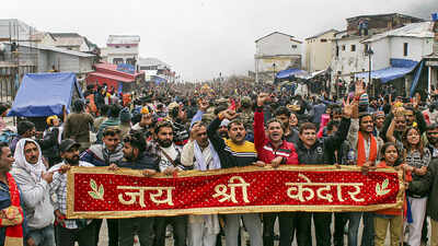 kedarnath 39baba kedar39s doli39 arrives at kedarnath temple on the eve of its po
