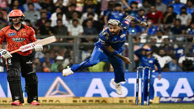 mumbai apr 29 ani mumbai indians skipper hardik pandya bowls during the ind