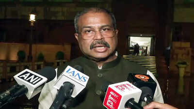 new delhi apr 17 ani union minister dharmendra pradhan speaks to media at pa