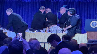 trump safe after he is evacuated following shooting at washington journalists39 dinner in photos
