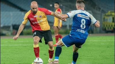 Action during East Bengal s ISL match against Punj 1778518628552