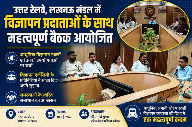 उत्तर रेलवे, लखनऊ मंडल में विज्ञापन प्रदाताओं के साथ महत्वपूर्ण बैठक आयोजित