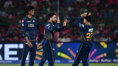 Gujarat Titans Rashid Khan celebrates the wicket 1778389646269