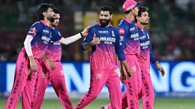 Rajasthan Royals players celebrate with Ravindra J 1777806296756