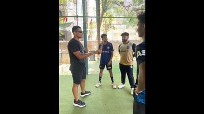 Ravindra Solanki left during a training session 1778439222283