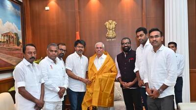 TVK s Vijay met governor Rajendra Arlekar on Frida 1778249861898