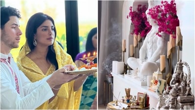 प्रियंका चोपड़ा लॉस एंजिल्स हवेली में अपने शांत मंदिर स्थान की झलक दिखाती हैं जिसमें एक शानदार भगवान शिव की मूर्ति है