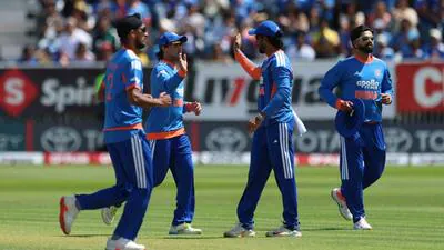 India s players celebrate the wicket of Ireland s 1782841709318