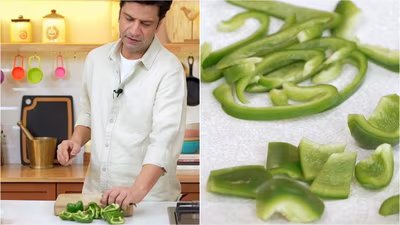 शेफ कुणाल कपूर हर रेसिपी के लिए शिमला मिर्च काटने का सबसे आसान तरीका साझा करते हैं: 'इसकी प्राकृतिक रेखाओं का पालन करें' 1 07 14 at 123720 PM 1784012920987 1784012921992 e00ff213 5da5 4588 a57a d10d1eacdc47