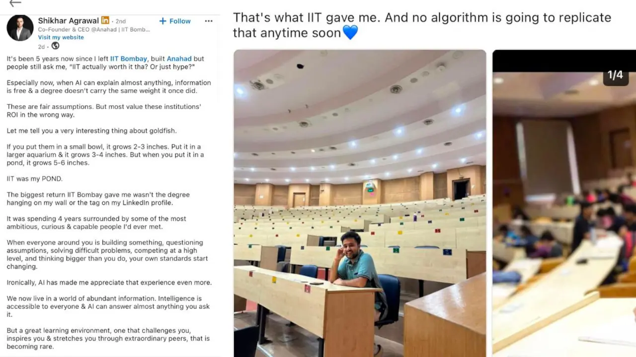 उद्यमी बताते हैं कि क्यों आईआईटी बॉम्बे विकास के लिए एक "तालाब" की तरह लगा