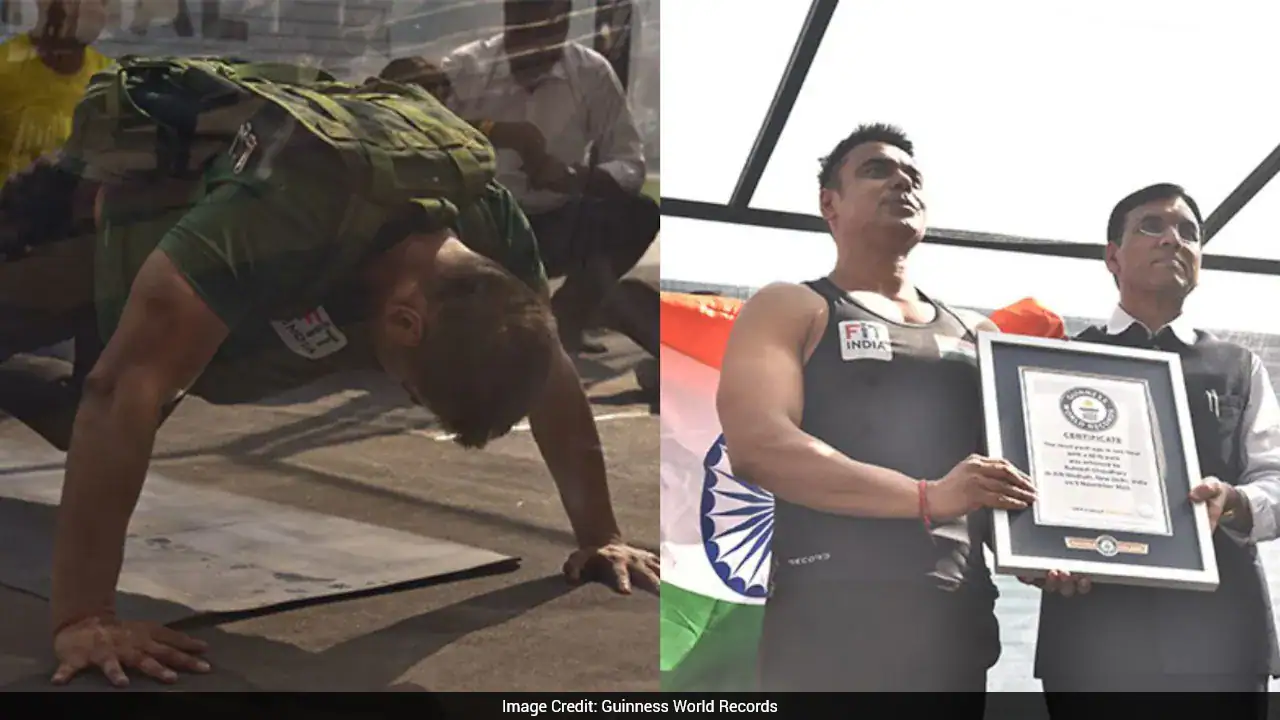 2 साल तक बिस्तर पर रहने वाले भारतीय व्यक्ति ने विश्व रिकॉर्ड तोड़ने के लिए 27 किलो बैग के साथ 847 पुश-अप किए