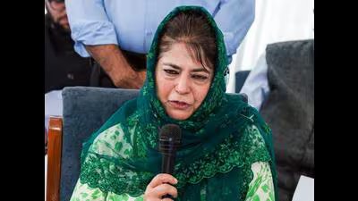 PDP chief Mehbooba Mufti addresses a press confere 1785267670650