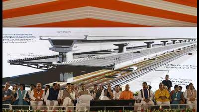 राजनाथ के अनुरोध पर गडकरी ने लखनऊ के लिए 23 किलोमीटर लंबे त्रिस्तरीय गलियारे को हरी झंडी दी 1 The proposed 23 km three tier elevated transport c 1783962799423