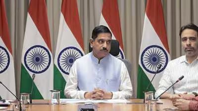 Union Minister Pralhad Joshi during a meeting as h 1785062956652