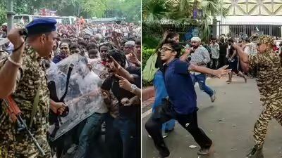 70 हिरासत में लिए गए, 118 पुलिसकर्मी और 60 मार्च करने वाले घायल हुए: पुलिस ने प्रदर्शनकारियों के संसद मार्च को रोका; जेपी नड्डा ने सीजेपी प्रतिनिधियों से की मुलाकात | भारत समाचार 1 delhi student protest pti images