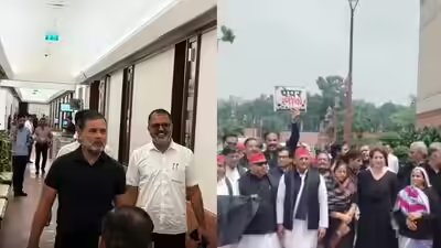 NEET विवाद पर काले विरोध में राहुल गांधी और विपक्ष ने संसद को ठप कर दिया | भारत समाचार 2 opposition appears in black